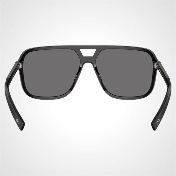 New Dolce & Gabbana Sunglasses Polarized Black Aviator Pilot Silver Metal